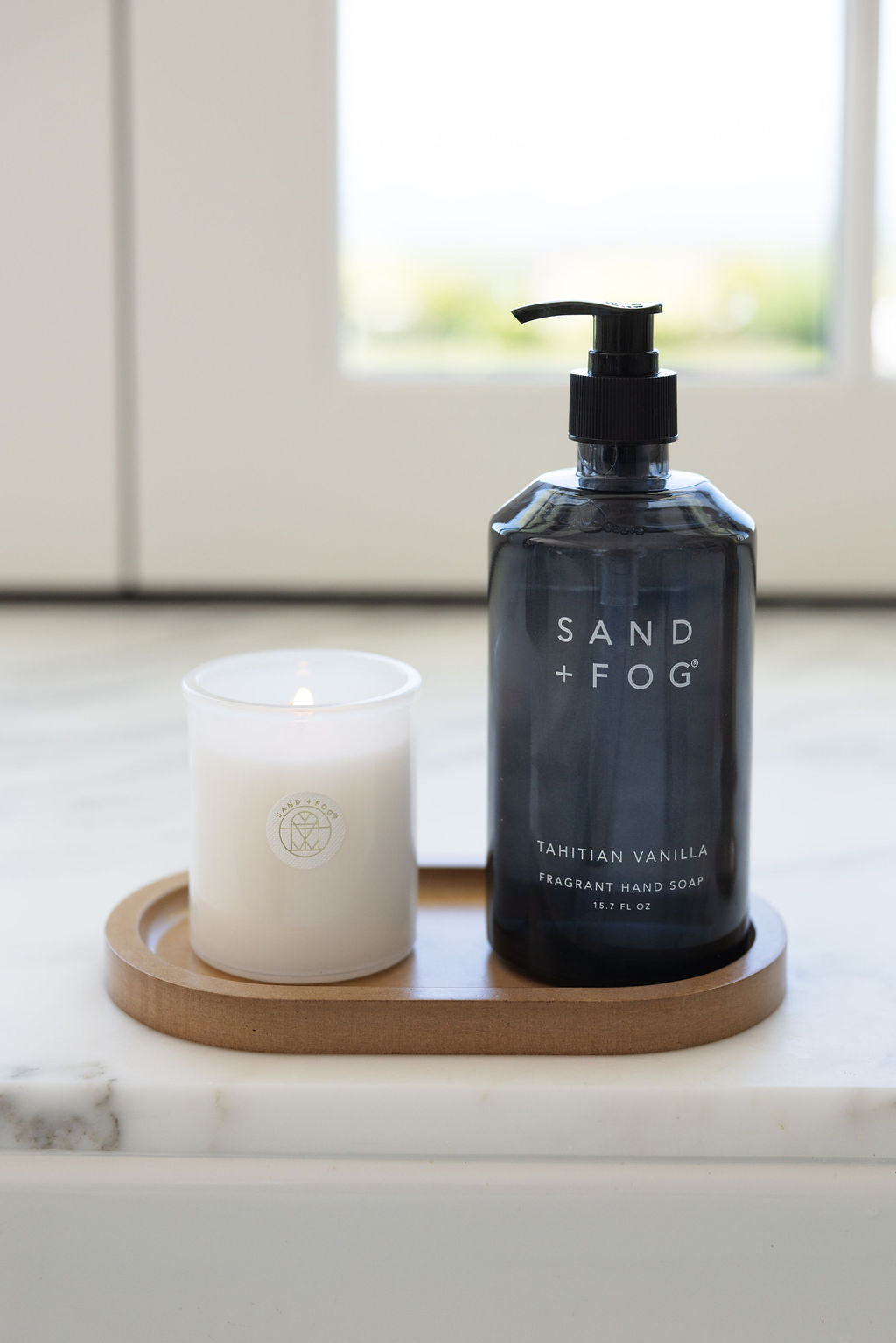 Stylish Tahitian Vanilla Hand Soap & Candle Set